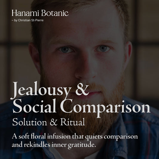 Botanical bath ritual to release jealousy and comparison, inviting gratitude and emotional harmony.