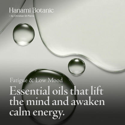 Blend of True Lavender, Sweet Orange, Patchouli, Star Anise, and Amyris essential oils — natural aromatherapy to ease fatigue and low mood.