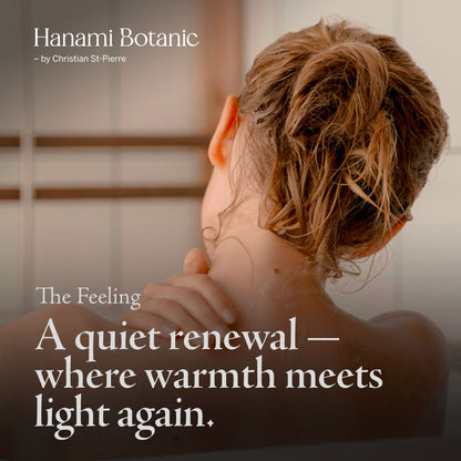 Revitalizing bath ritual to relieve fatigue and lift the mood. A natural self-care moment for emotional renewal.