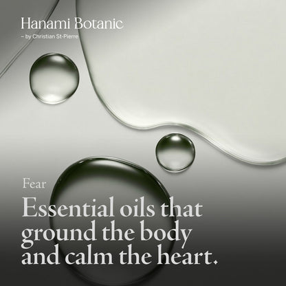 Blend of Vetiver, Amyris, Sweet Orange, Cardamom, and Cypress essential oils — natural aromatherapy to ease fear and restore emotional stability.