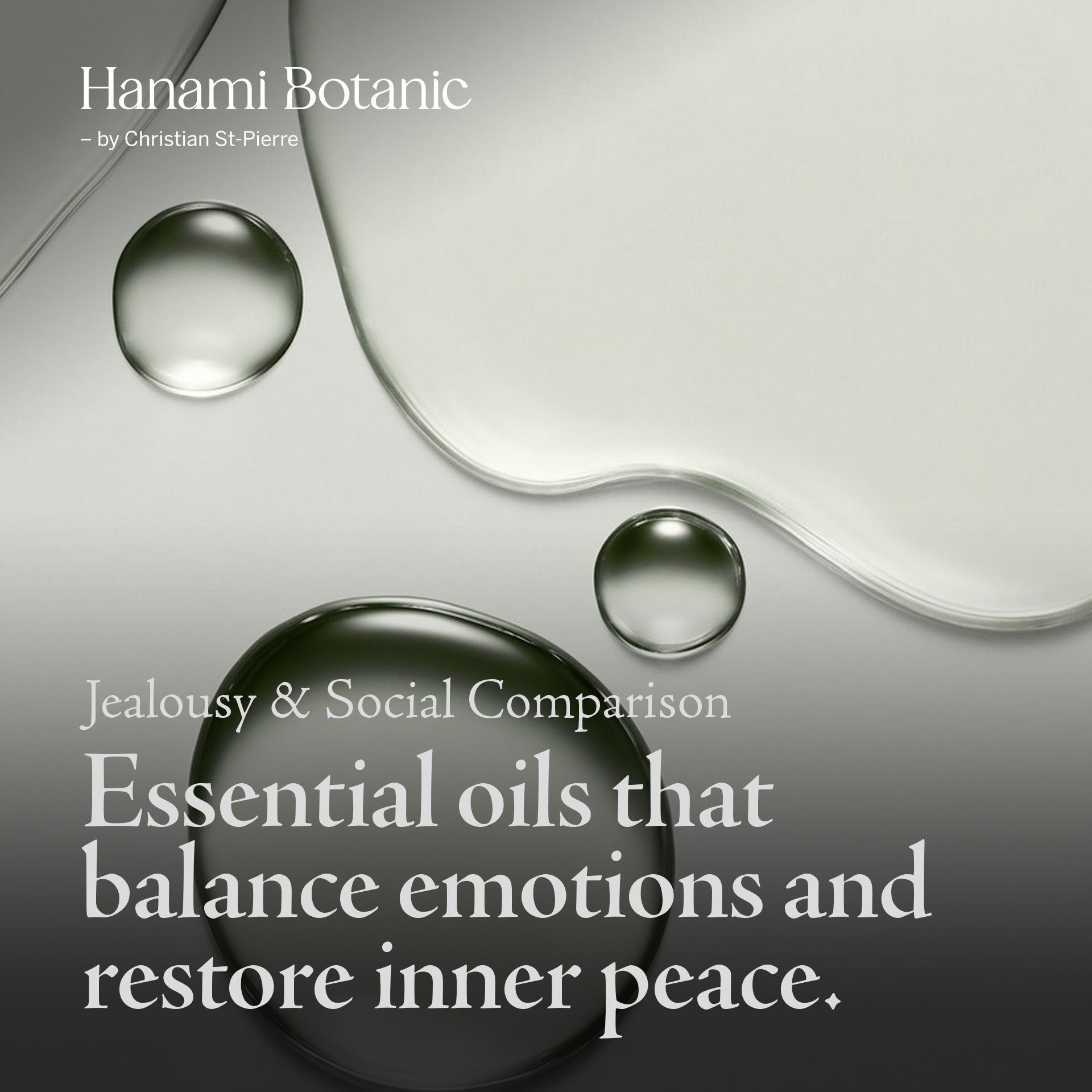 Essential oil bottles on a soft, warm background, symbolizing gentle support for jealousy and social comparison.