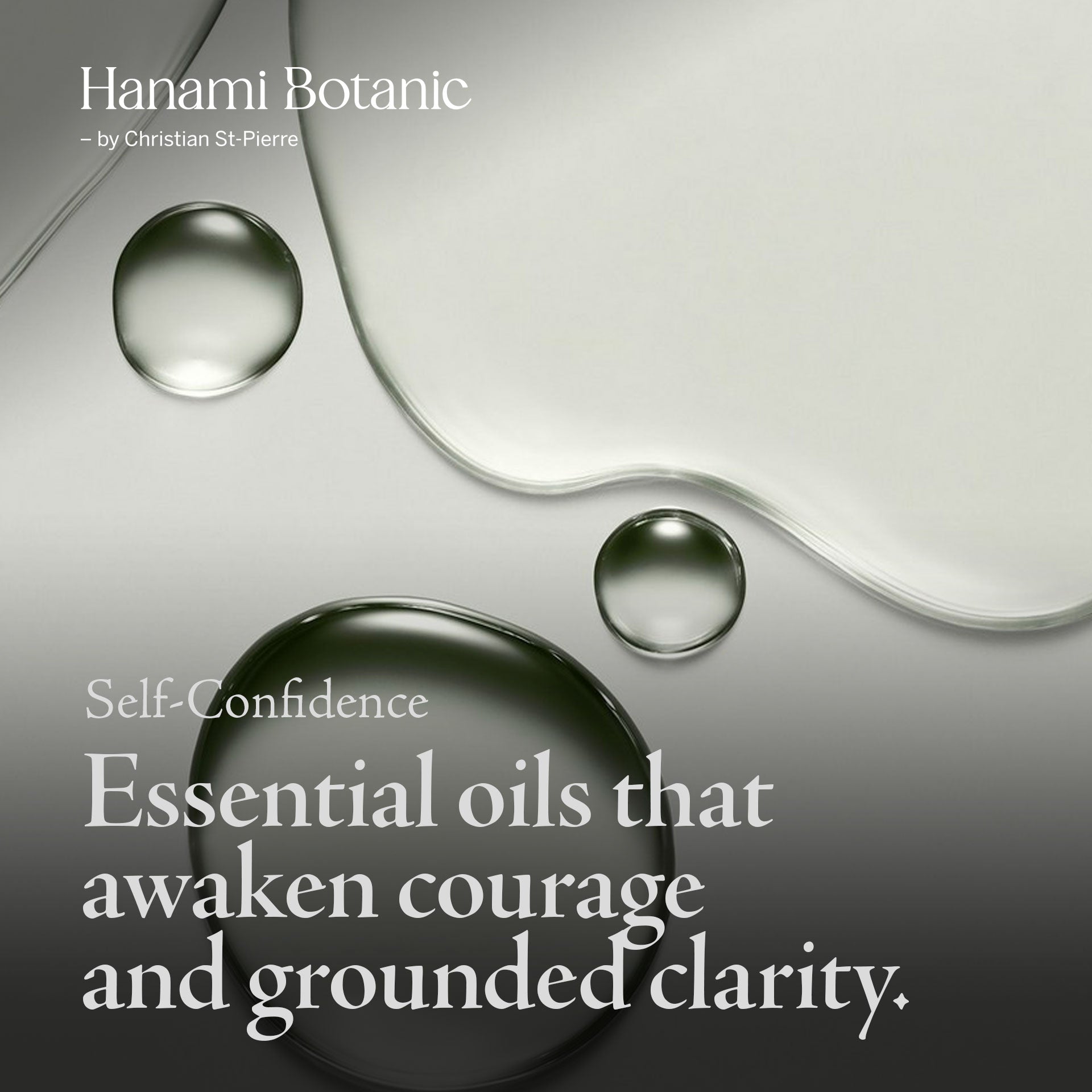 Essential oil bottles on a clean background, symbolizing support for self-confidence and a calmer inner presence.